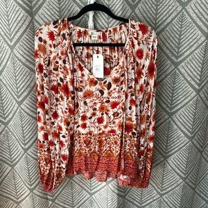 NWT Billabong Peace and Love Boho Blouse Size M